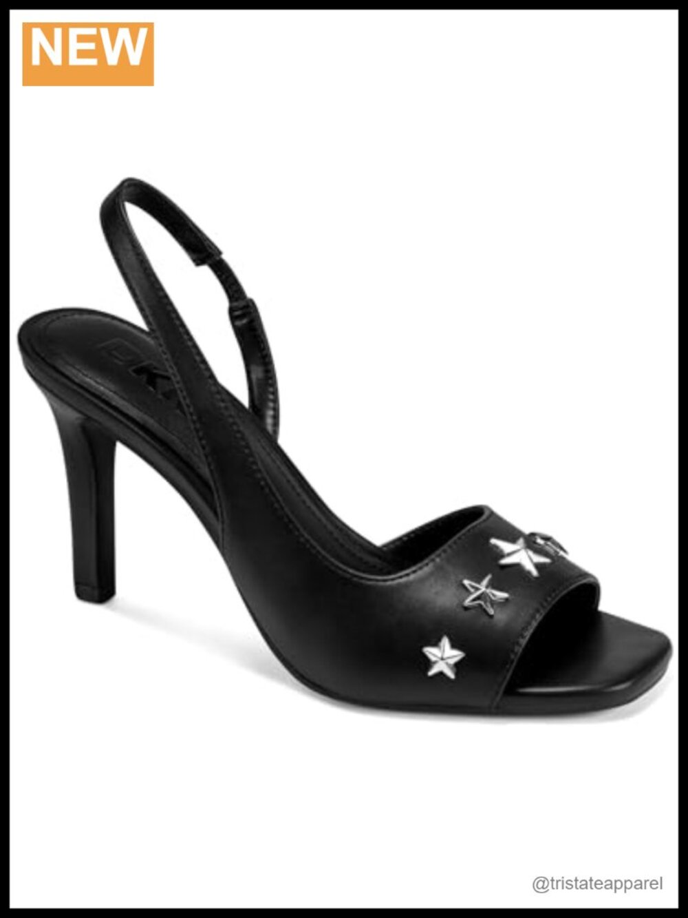 Ankle Strap Stiletto Heel with Star Embellishments Open Toe Party Heels